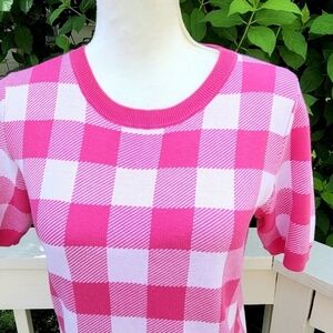 J Crew Checkered Knit Top